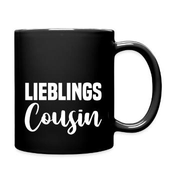 Lieblings Cousin - Tasse einfarbig - Schwarz - Rechts