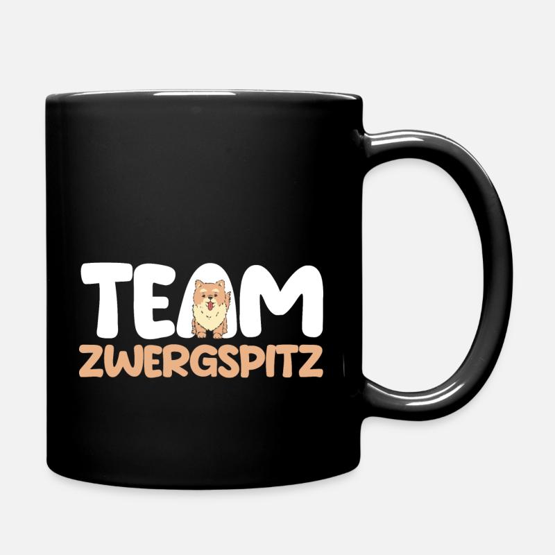 Hund Zwergspitz - Tasse einfarbig - Schwarz