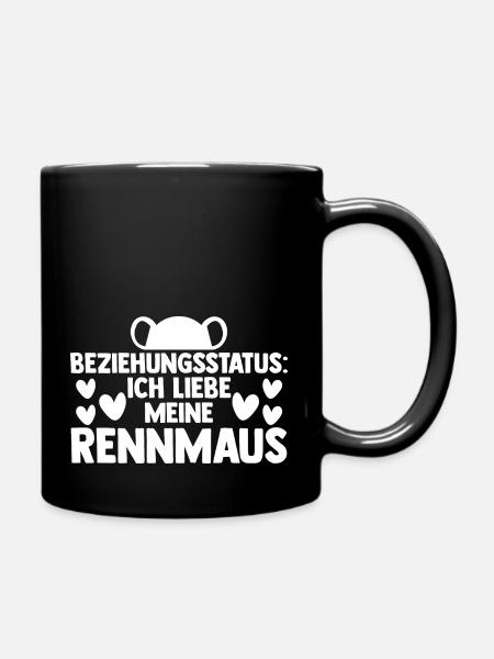 Maus Mäuse Rennmaus - Tasse einfarbig - Schwarz