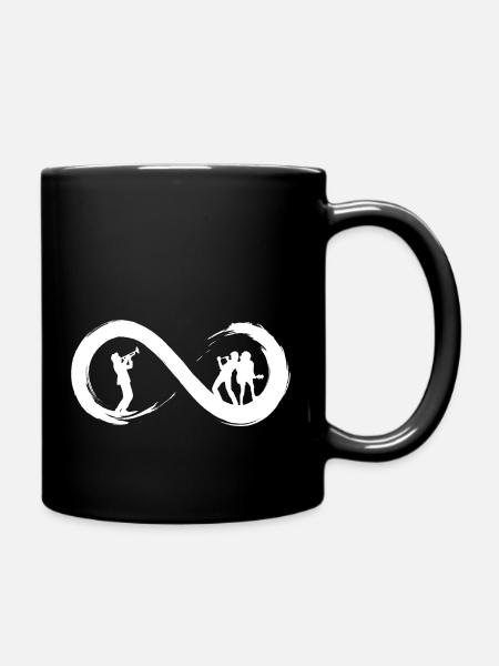 Musik bis ins Unendliche - Tasse einfarbig - Schwarz