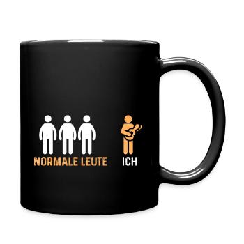 Gitarre Musiker Musikinstrument Ukulele - Tasse einfarbig - Schwarz - Rechts