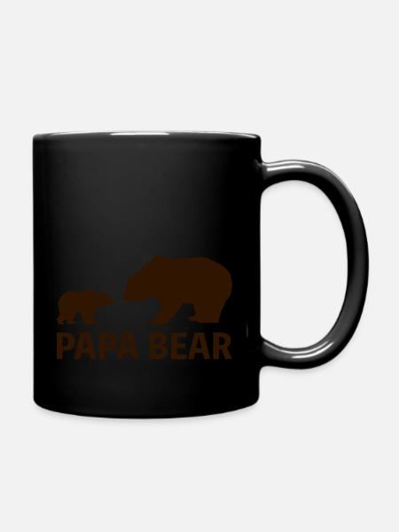 Papa Bear Père Cadeau Humour - Mug uni - noir