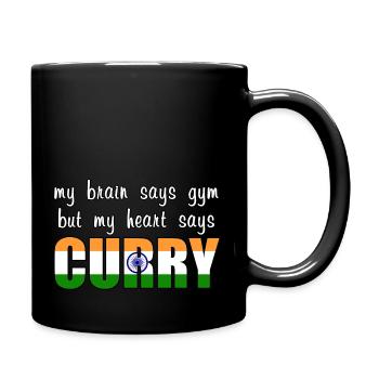 Mon cœur dit Curry - Mug uni - noir - Droite