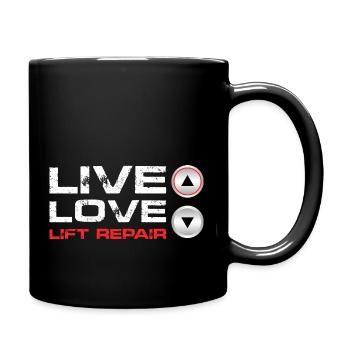 Live Love Lift repair - Tasse einfarbig - Schwarz - Rechts