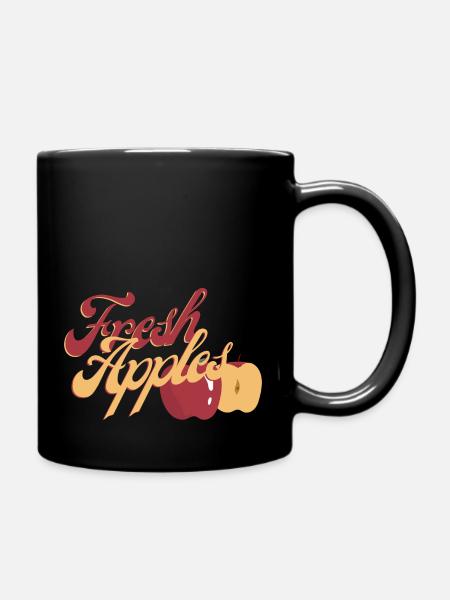 Frische Äpfel - Tasse einfarbig - Schwarz