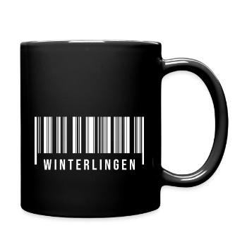 Schwaben Strichcode Winterlingen - Tasse einfarbig - Schwarz - Rechts