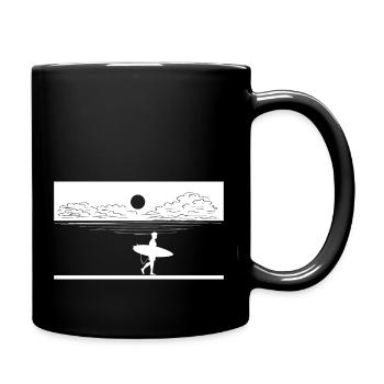 Surfing Surfboard Surfer Wassersport - Tasse einfarbig - Schwarz - Rechts