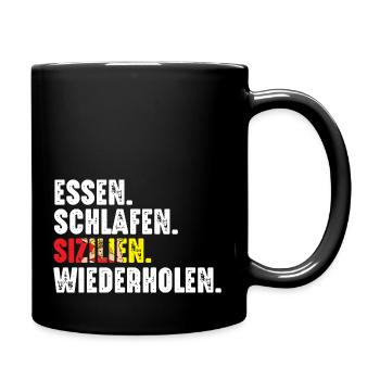 Sizilianer Sizilianisch Sizilien - Tasse einfarbig - Schwarz - Rechts