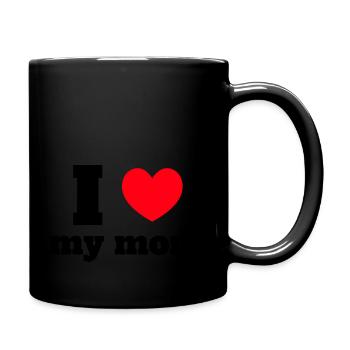 I love my mom T-shirt - Full Colour Mug - black - Right