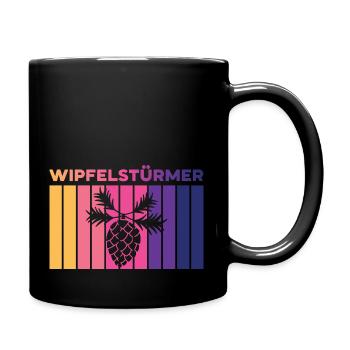 Wipfelstürmer, Zapfenpflücker Design - Tasse einfarbig - Schwarz - Rechts