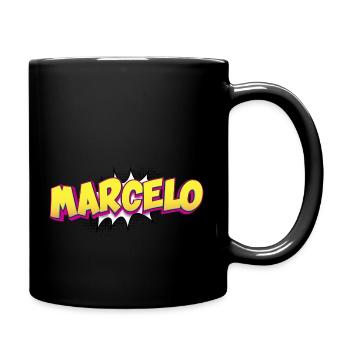 Marcelo Nom personnalisé Style bande dessinée Pop Art, - Mug uni - noir - Droite