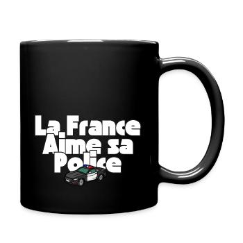 La France Aime Sa Police - Mug uni - noir - Droite
