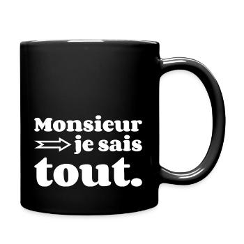 Monsieur Je Sais Tout - Mug uni - noir - Droite