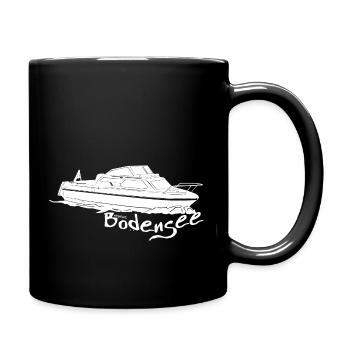 Motorboot weiss - Tasse einfarbig - Schwarz - Rechts