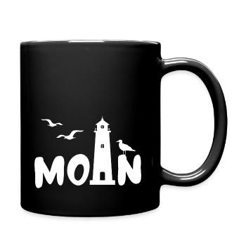 MOIN Leuchtturm Möwen Nordsee Ostsee - Tasse einfarbig - Schwarz - Rechts