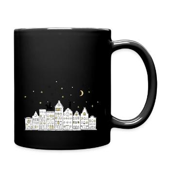Sinterklaas on roof with Petes - Full Colour Mug - black - Right