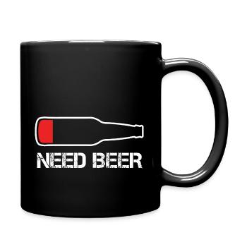 Besoin De Bière Drôle Batterie Faible Papa Sarcastique - Mug uni - noir - Droite