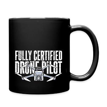 Zertifizierter Drohnenpilot - Halten Sie Momente aus der Luft fest! - Tasse einfarbig - Schwarz - Rechts