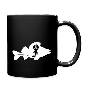 Perch with Creature Bait - white - Full Colour Mug - black - Right