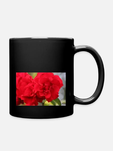 Rosenblüte - Tasse einfarbig - Schwarz