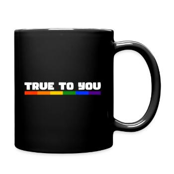Rainbow Connection Embrace, Happy Pride - Tasse einfarbig - Schwarz - Rechts