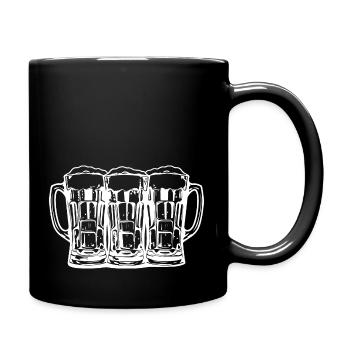 Bier Anstoßen Party - Tasse einfarbig - Schwarz - Rechts