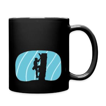 Klettern Kletteraffe Aufstieg - Tasse einfarbig - Schwarz - Rechts