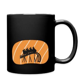 Achterbahn Rummel - Tasse einfarbig - Schwarz - Rechts