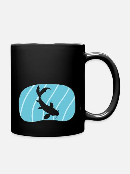 Koi Fisch Fischkopf - Tasse einfarbig - Schwarz