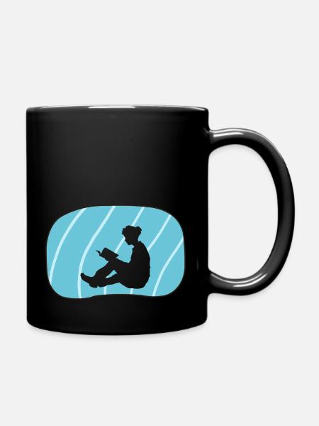 Lesen Leseratte - Tasse einfarbig - Schwarz