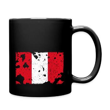 Peru Flag - Vintage - Full Colour Mug - black - Right