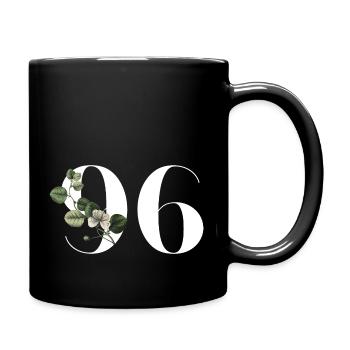 Numéro 96 floral vert - 96e anniversaire floral - Mug uni - noir - Droite