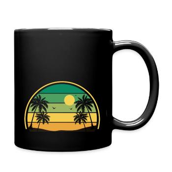 Retro Sommer Sonnenuntergang - Tasse einfarbig - Schwarz - Rechts