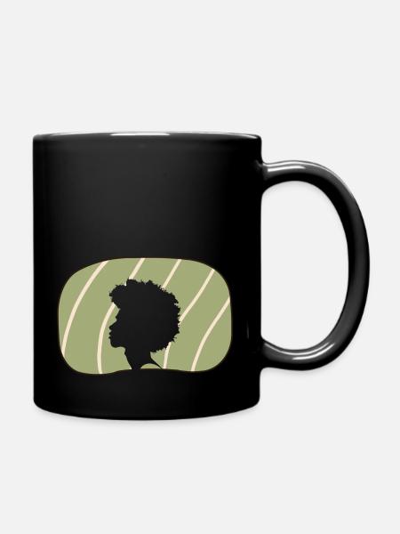 Afro 70s - Tasse einfarbig - Schwarz