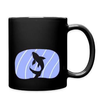 Tête de poisson Koi - Mug uni - noir - Droite