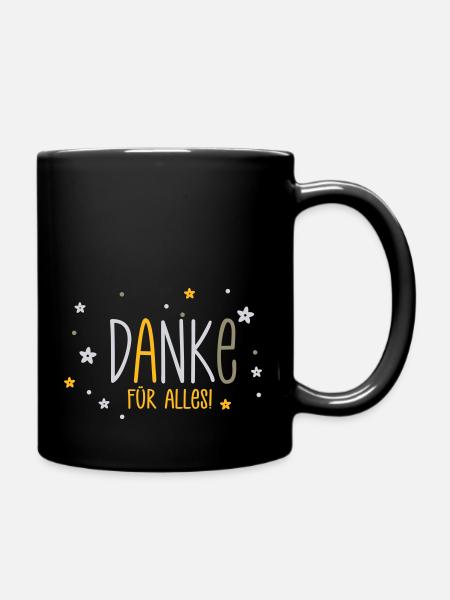 Danke für alles - Tasse einfarbig - Schwarz