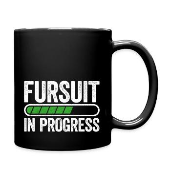 Fursuit in Arbeit – Bald ist es soweit! - Tasse einfarbig - Schwarz - Rechts