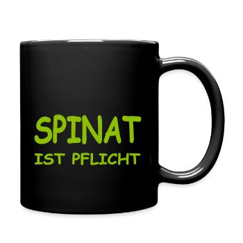 Spinat - Tasse einfarbig - Schwarz - Rechts
