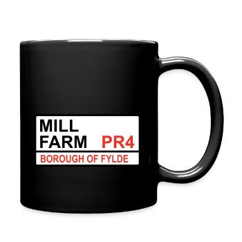 Wesham, Fylde Mill Farm Iconic Street Sign - Full Colour Mug - black - Right