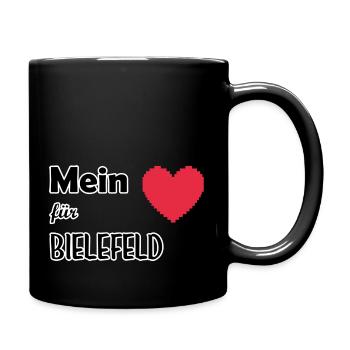 Mein Herz für Bielefeld - Tasse einfarbig - Schwarz - Rechts