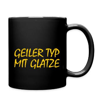 geiler typ mit glatze - Tasse einfarbig - Schwarz - Rechts