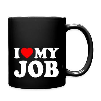 I love my job - Mug uni - noir - Droite
