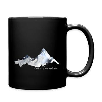 Là où je me sens le plus vivant - le ski alpin (c. foncé) - Mug uni - noir - Droite
