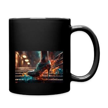 Explosion de couleurs dans les escaliers - AI - Mug uni - noir - Droite