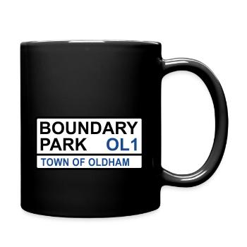 Oldham Boundary Park Iconic Street Sign - Full Colour Mug - black - Right