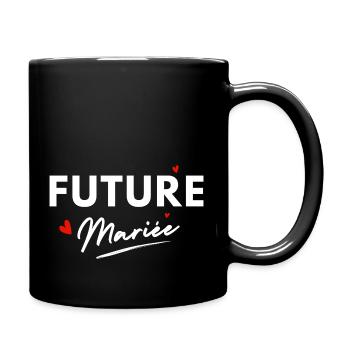 Zukünftige Brautherzen - Brautgeschenk - Tasse einfarbig - Schwarz - Rechts
