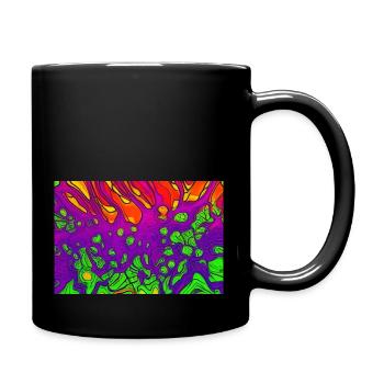 Psychedelischer Farbfluss - Tasse einfarbig - Schwarz - Rechts