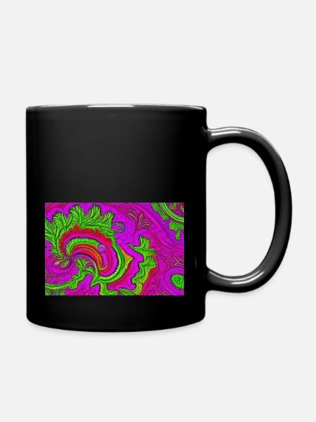 Psychedelischer Fraktalwirbel - Tasse einfarbig - Schwarz