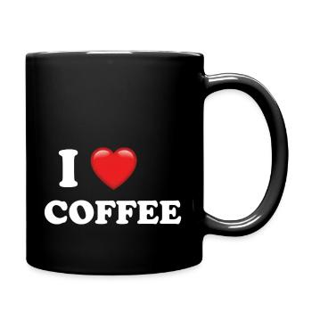 I Love Coffee Coffeeshop kaffee espresso - Tasse einfarbig - Schwarz - Rechts