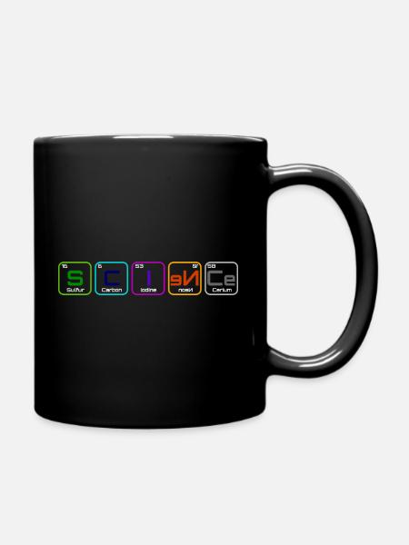 "Wissenschaft" mit den Elementen - Tasse einfarbig - Schwarz